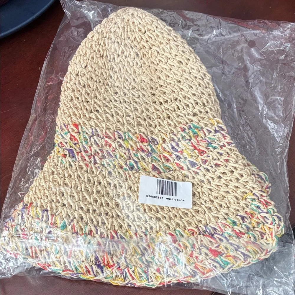 Colorful Straw Bucket Hat - Picture 2 of 3